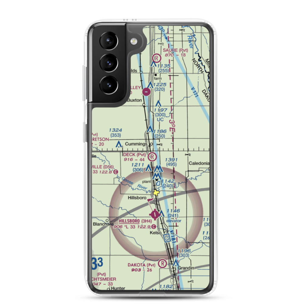 Deck Airport (5ND9) VFR Sectional Samsung Case Samsung Galaxy S21 Plus model shown