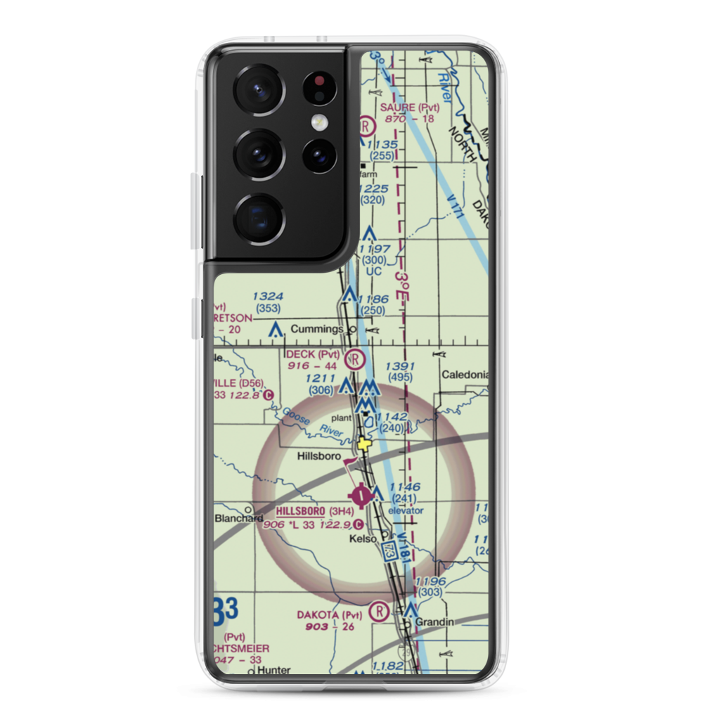 Deck Airport (5ND9) VFR Sectional Samsung Case Samsung Galaxy S21 Ultra model shown