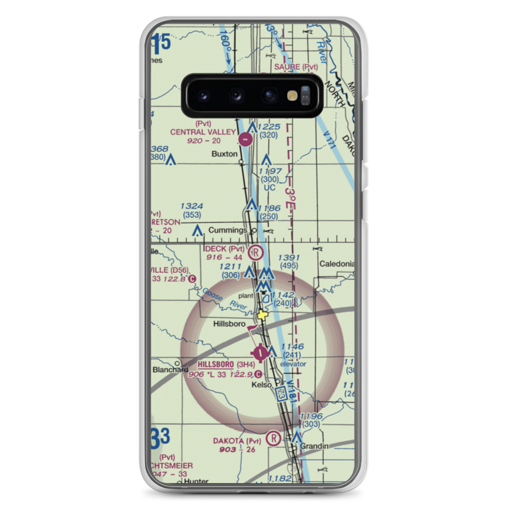 Deck Airport (5ND9) VFR Sectional Samsung Case Samsung Galaxy S10+ model shown