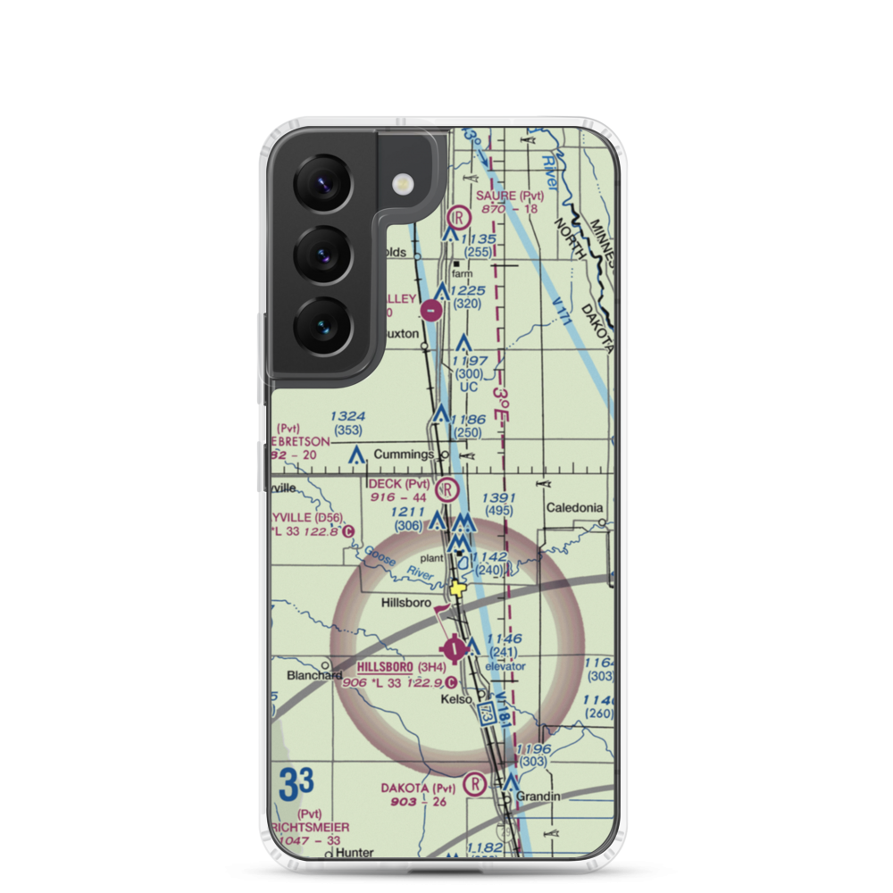Deck Airport (5ND9) VFR Sectional Samsung Case Samsung Galaxy S22 model shown