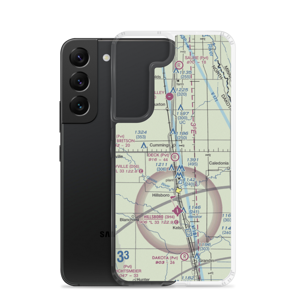 Deck Airport (5ND9) VFR Sectional Samsung Case Samsung Galaxy S22 model shown