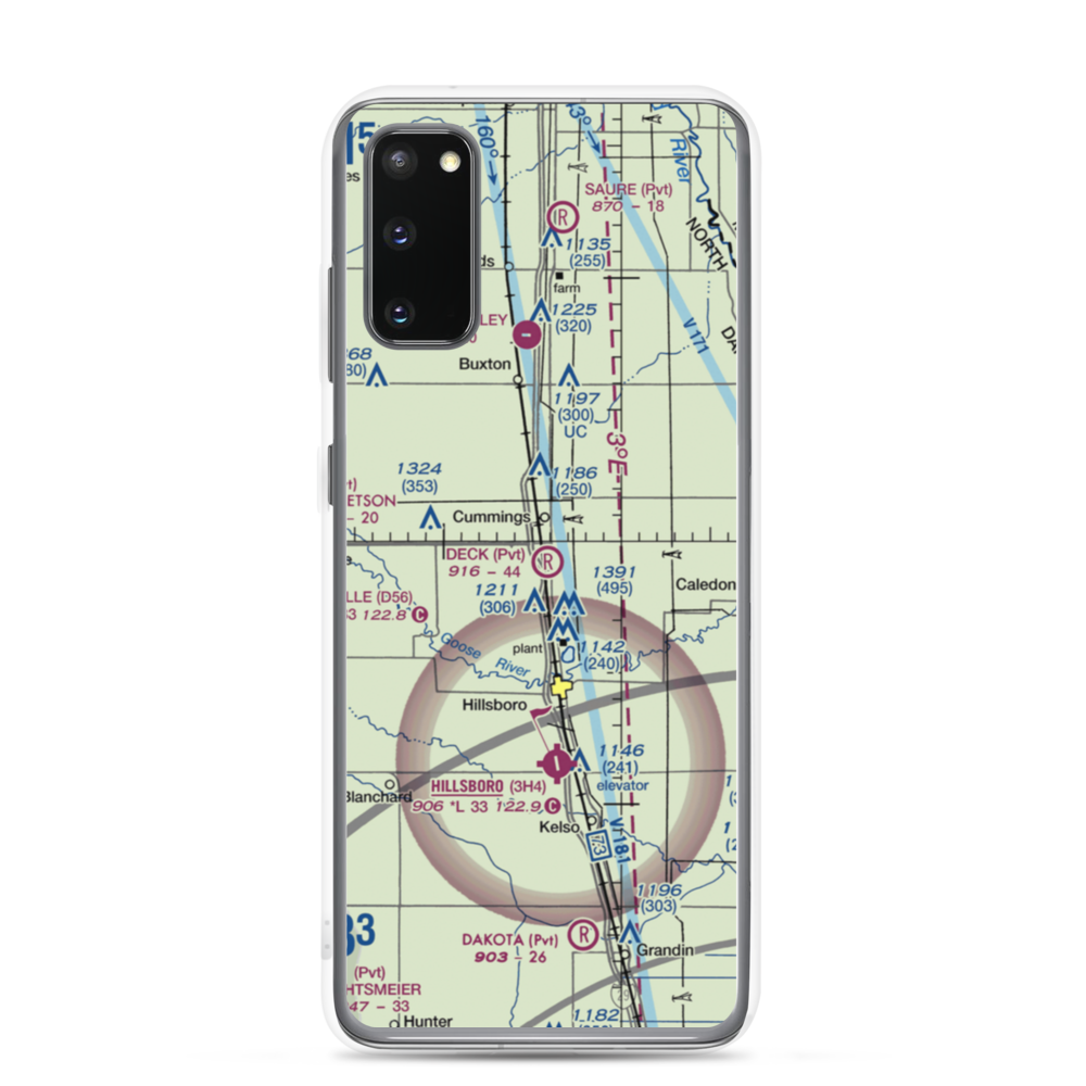 Deck Airport (5ND9) VFR Sectional Samsung Case Samsung Galaxy S20 model shown