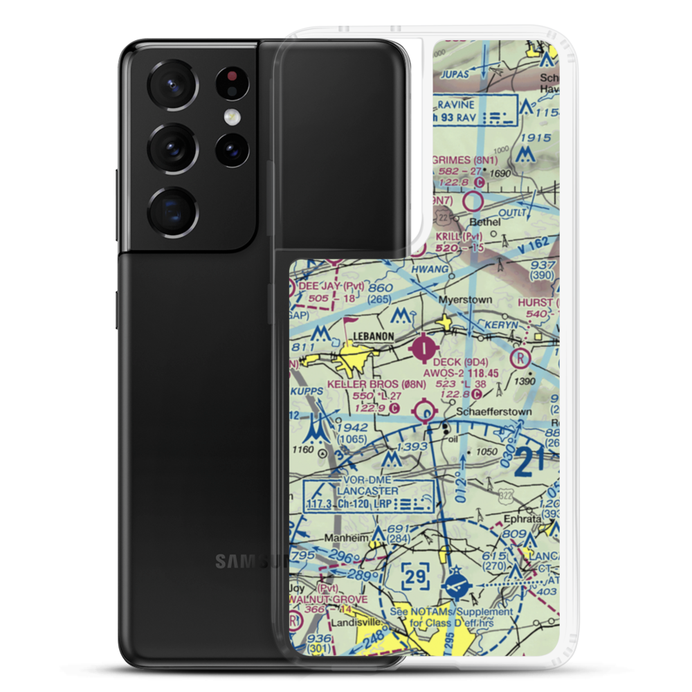 Deck Airport (9D4) VFR Sectional Samsung Case Samsung Galaxy S21 Ultra model shown