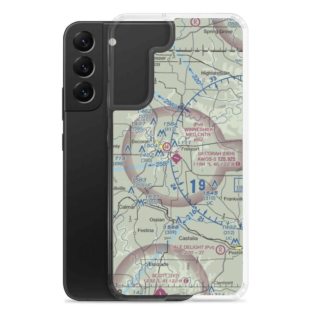 Decorah Municipal Airport (DEH) VFR Sectional Samsung Case Samsung Galaxy S22 Plus model shown