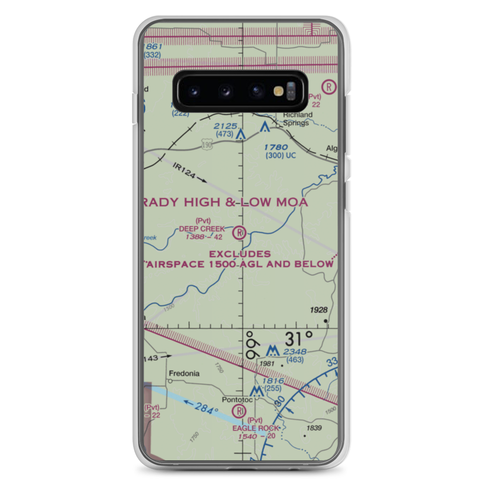 Deep Creek Ranch Airport (XS61) VFR Sectional Samsung Case Samsung Galaxy S10+ model shown