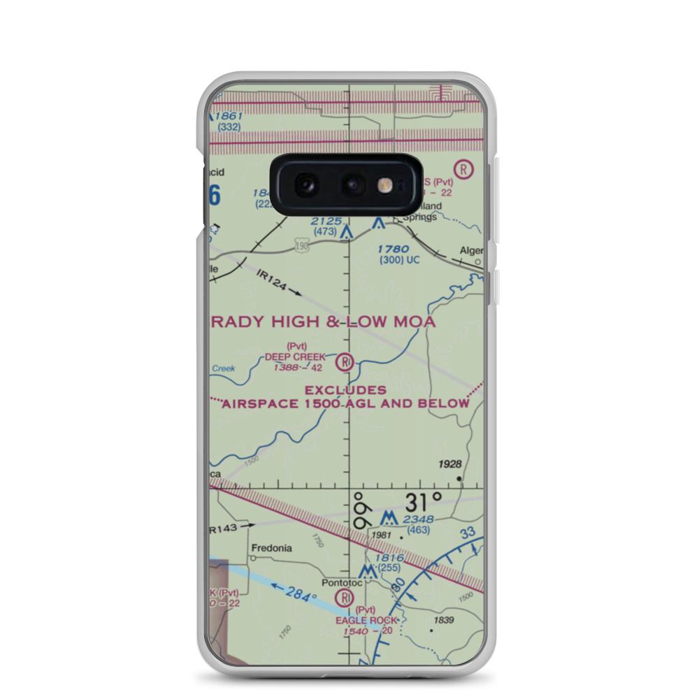 Deep Creek Ranch Airport (XS61) VFR Sectional Samsung Case Samsung Galaxy S10e model shown