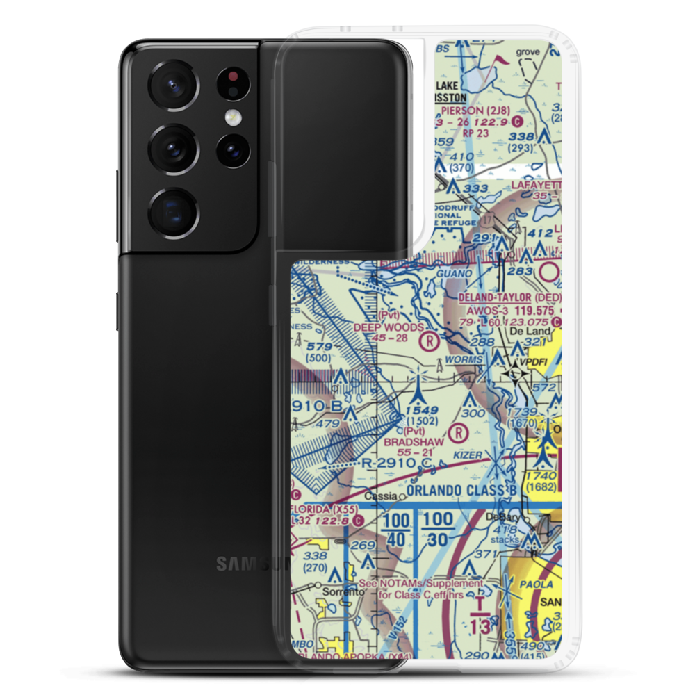 Deep Woods Ranch Airport (FD86) VFR Sectional Samsung Case Samsung Galaxy S21 Ultra model shown