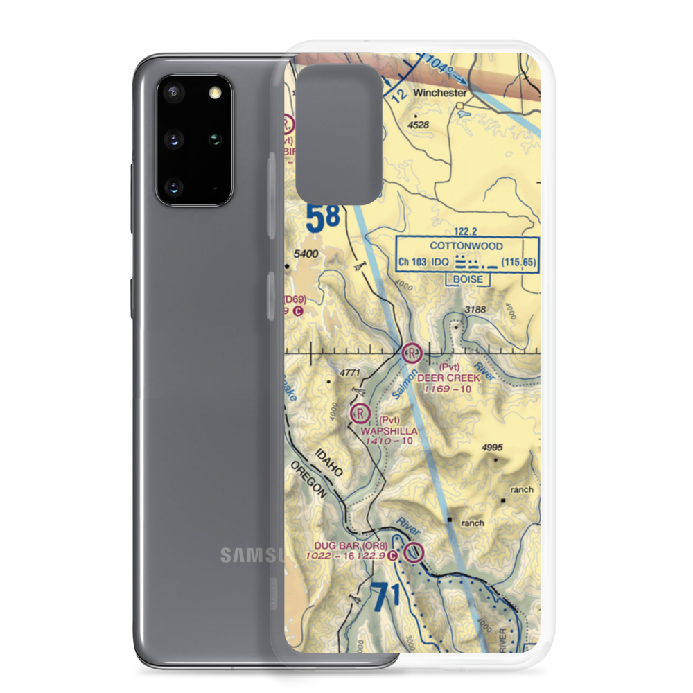 Deer Creek Airport (95ID) VFR Sectional Samsung Case Samsung Galaxy S20 Plus model shown