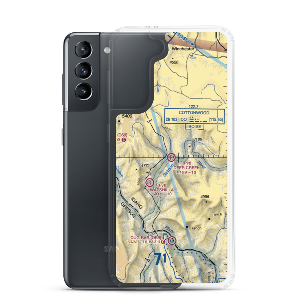 Deer Creek Airport (95ID) VFR Sectional Samsung Case Samsung Galaxy S21 model shown