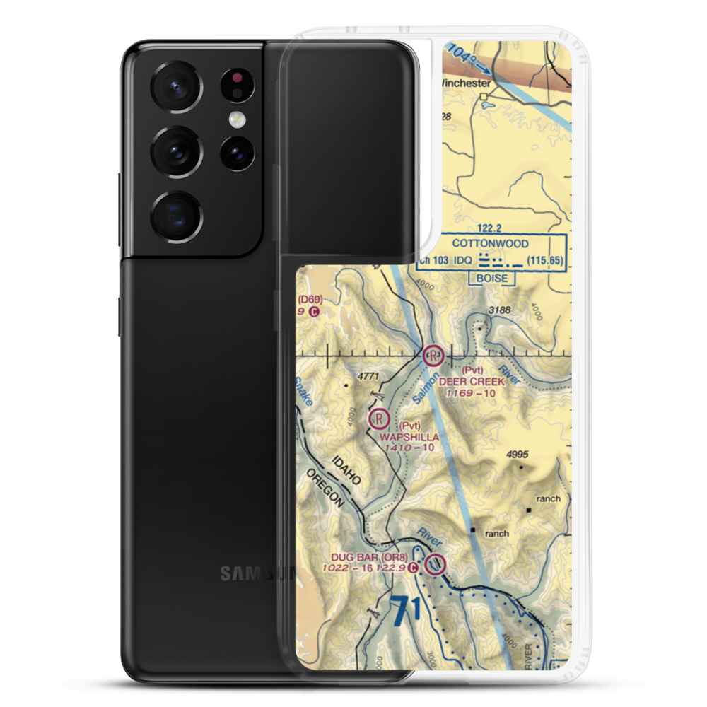 Deer Creek Airport (95ID) VFR Sectional Samsung Case Samsung Galaxy S21 Ultra model shown