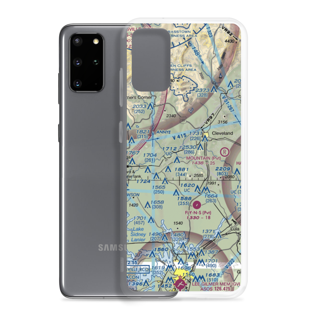 Deer Crossing Airport (21GE) VFR Sectional Samsung Case Samsung Galaxy S20 Plus model shown