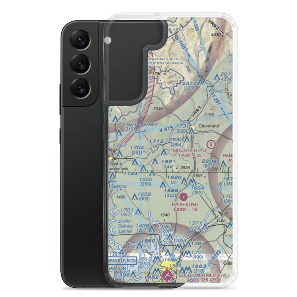 Deer Crossing Airport (21GE) VFR Sectional Samsung Case Samsung Galaxy S22 Plus model shown