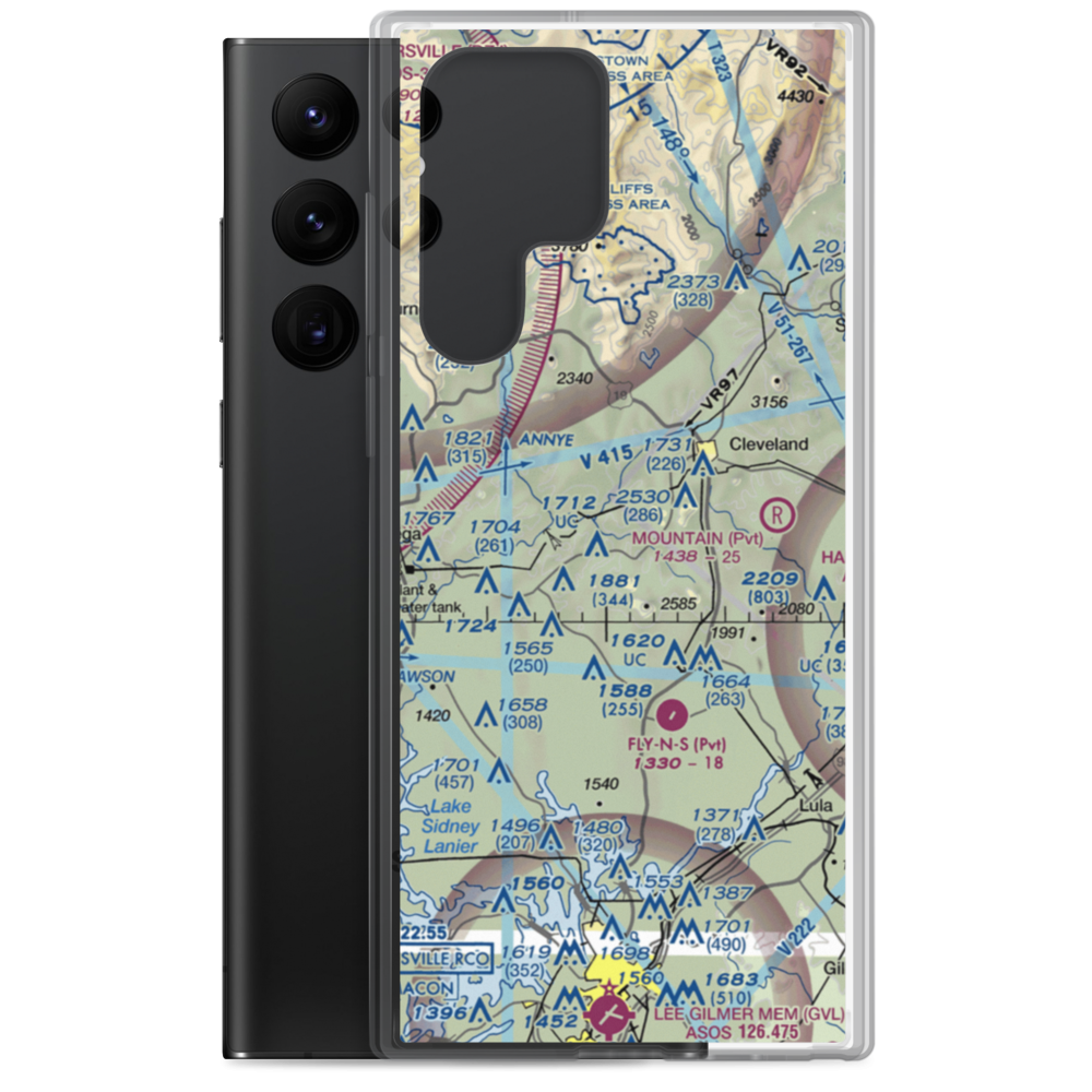 Deer Crossing Airport (21GE) VFR Sectional Samsung Case Samsung Galaxy S22 Ultra model shown