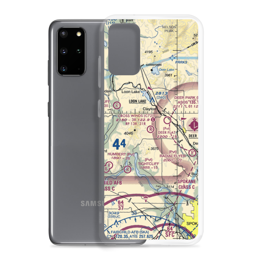 Deer Flat Airport (WA52) VFR Sectional Samsung Case Samsung Galaxy S20 Plus model shown