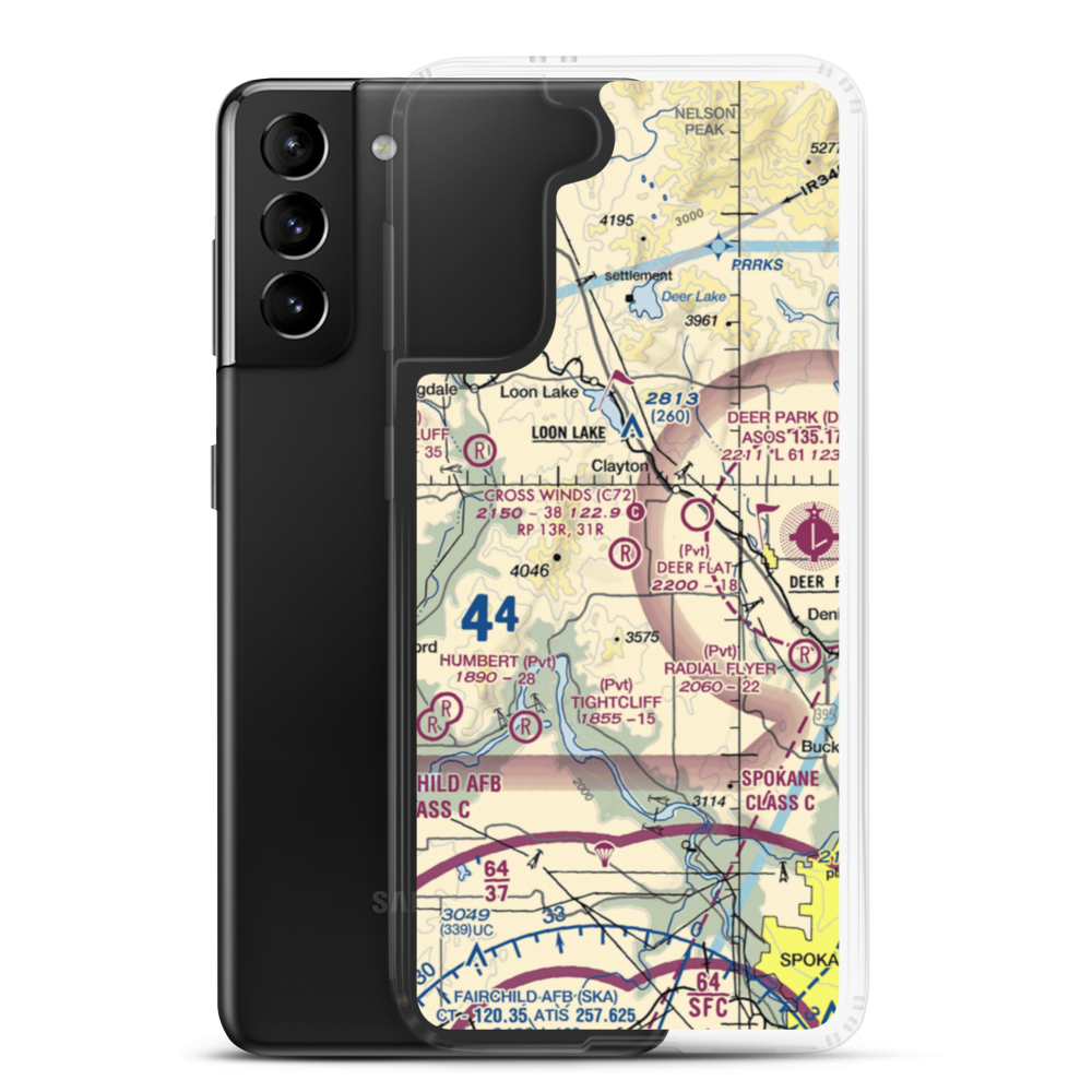 Deer Flat Airport (WA52) VFR Sectional Samsung Case Samsung Galaxy S21 Plus model shown