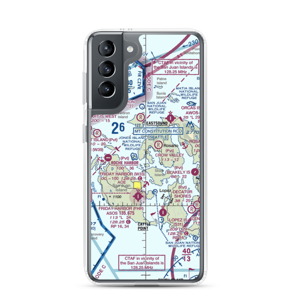 Deer Harbor SPB (DHB) VFR Sectional Samsung Case Samsung Galaxy S21 model shown