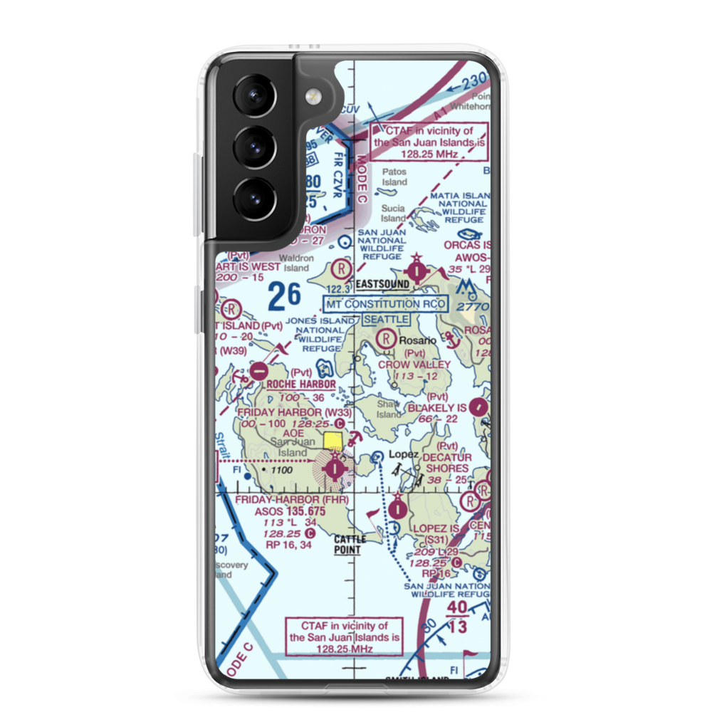 Deer Harbor SPB (DHB) VFR Sectional Samsung Case Samsung Galaxy S21 Plus model shown