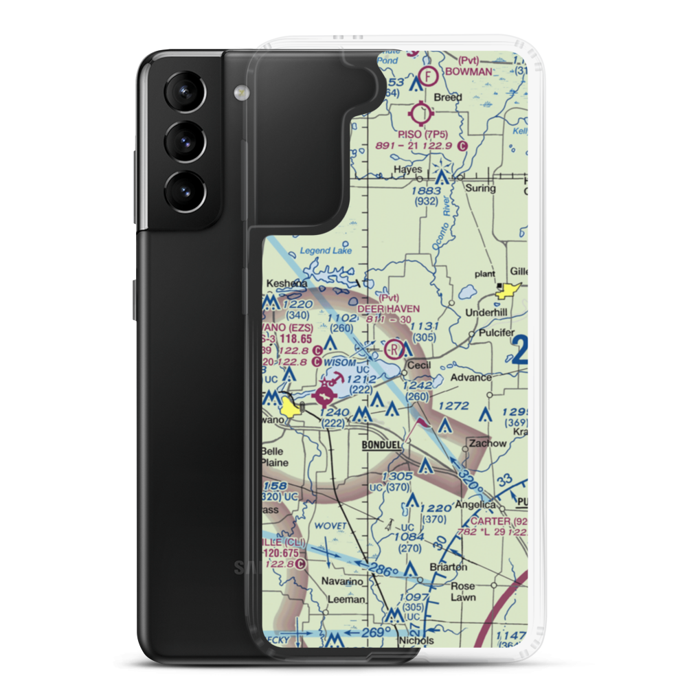 Deer Haven Ranch Airport (WI60) VFR Sectional Samsung Case Samsung Galaxy S21 Plus model shown