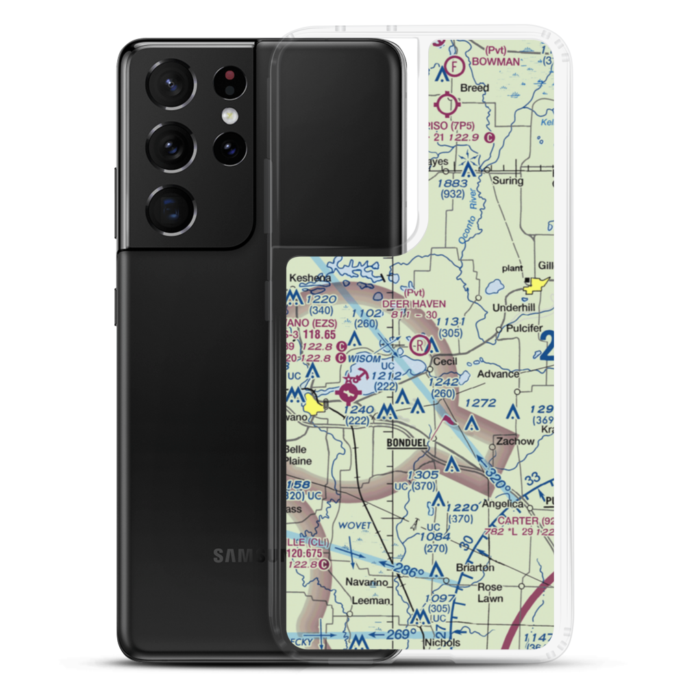 Deer Haven Ranch Airport (WI60) VFR Sectional Samsung Case Samsung Galaxy S21 Ultra model shown