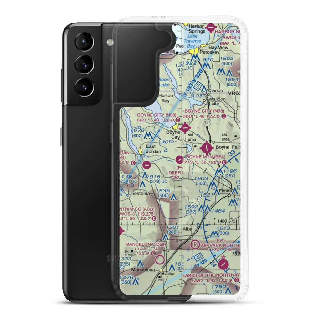 Deer Lake Airpark (MI24) VFR Sectional Samsung Case Samsung Galaxy S21 Plus model shown