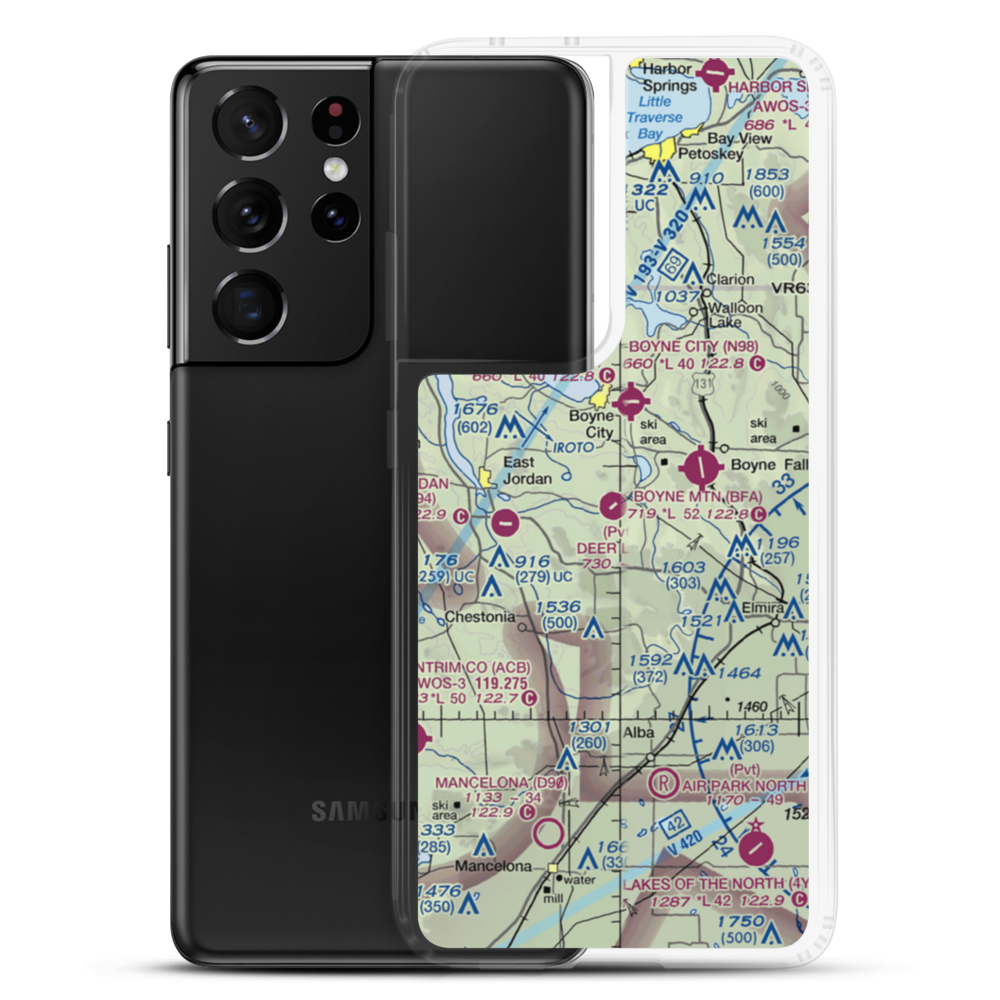 Deer Lake Airpark (MI24) VFR Sectional Samsung Case Samsung Galaxy S21 Ultra model shown
