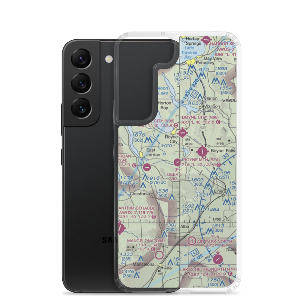 Deer Lake Airpark (MI24) VFR Sectional Samsung Case Samsung Galaxy S22 model shown