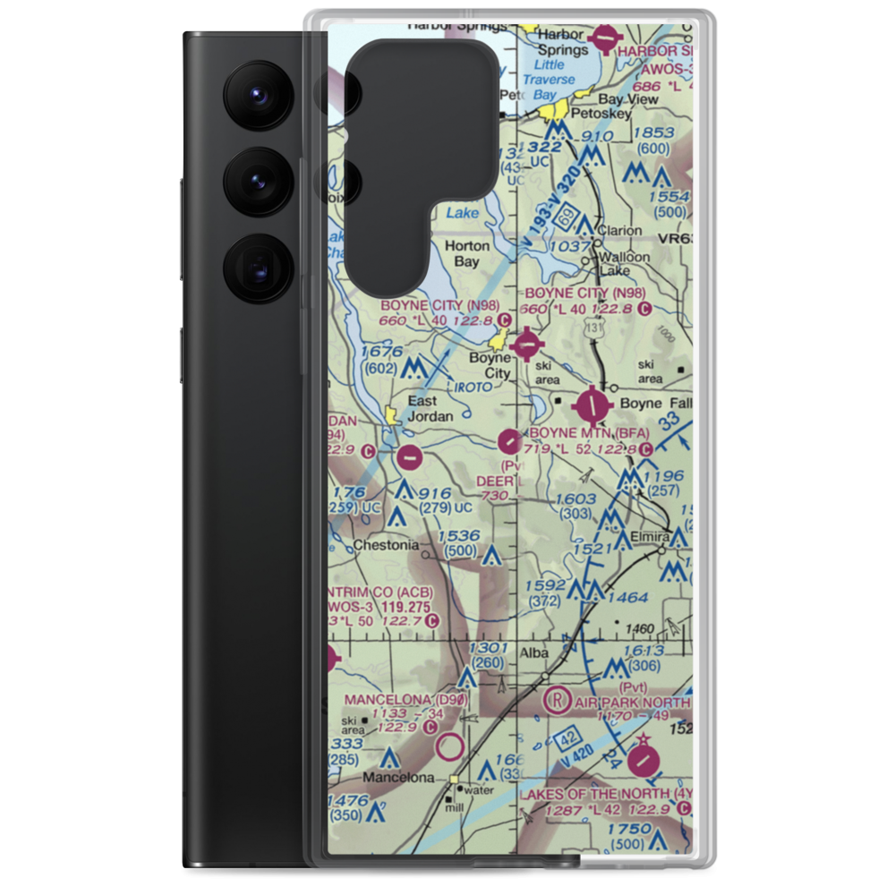 Deer Lake Airpark (MI24) VFR Sectional Samsung Case Samsung Galaxy S22 Ultra model shown