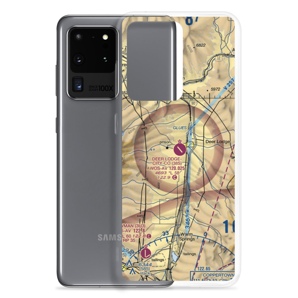 Deer Lodge City County Airport (38S) VFR Sectional Samsung Case Samsung Galaxy S20 Ultra model shown