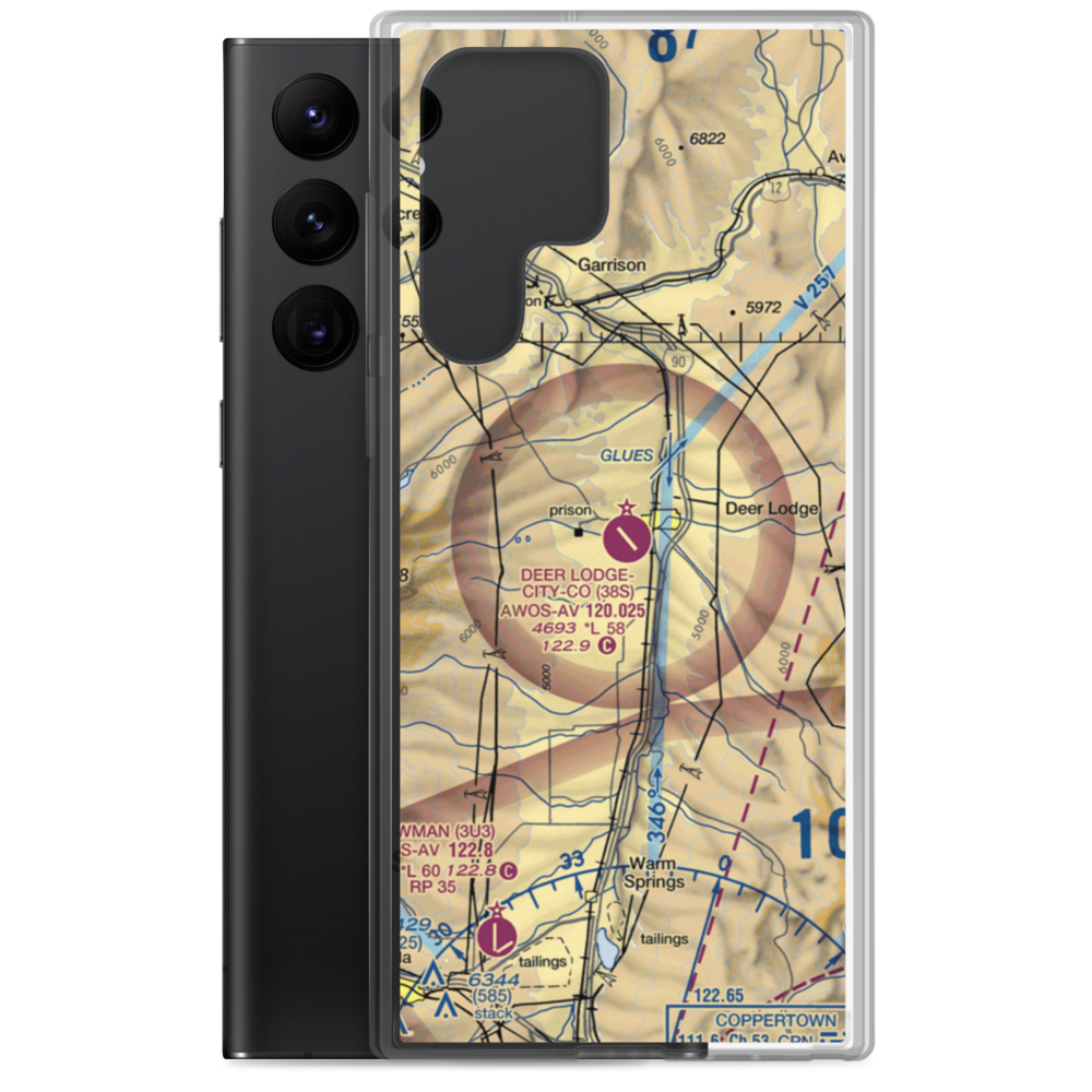 Deer Lodge City County Airport (38S) VFR Sectional Samsung Case Samsung Galaxy S22 Ultra model shown