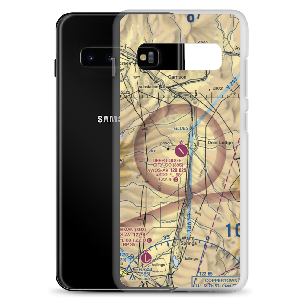 Deer Lodge City County Airport (38S) VFR Sectional Samsung Case Samsung Galaxy S10+ model shown