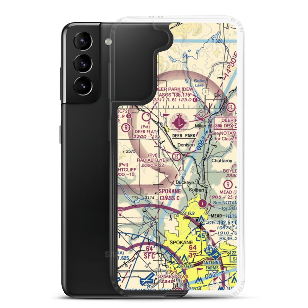 Deer Park / Radial Flyer Airport (WT21) VFR Sectional Samsung Case Samsung Galaxy S21 Plus model shown