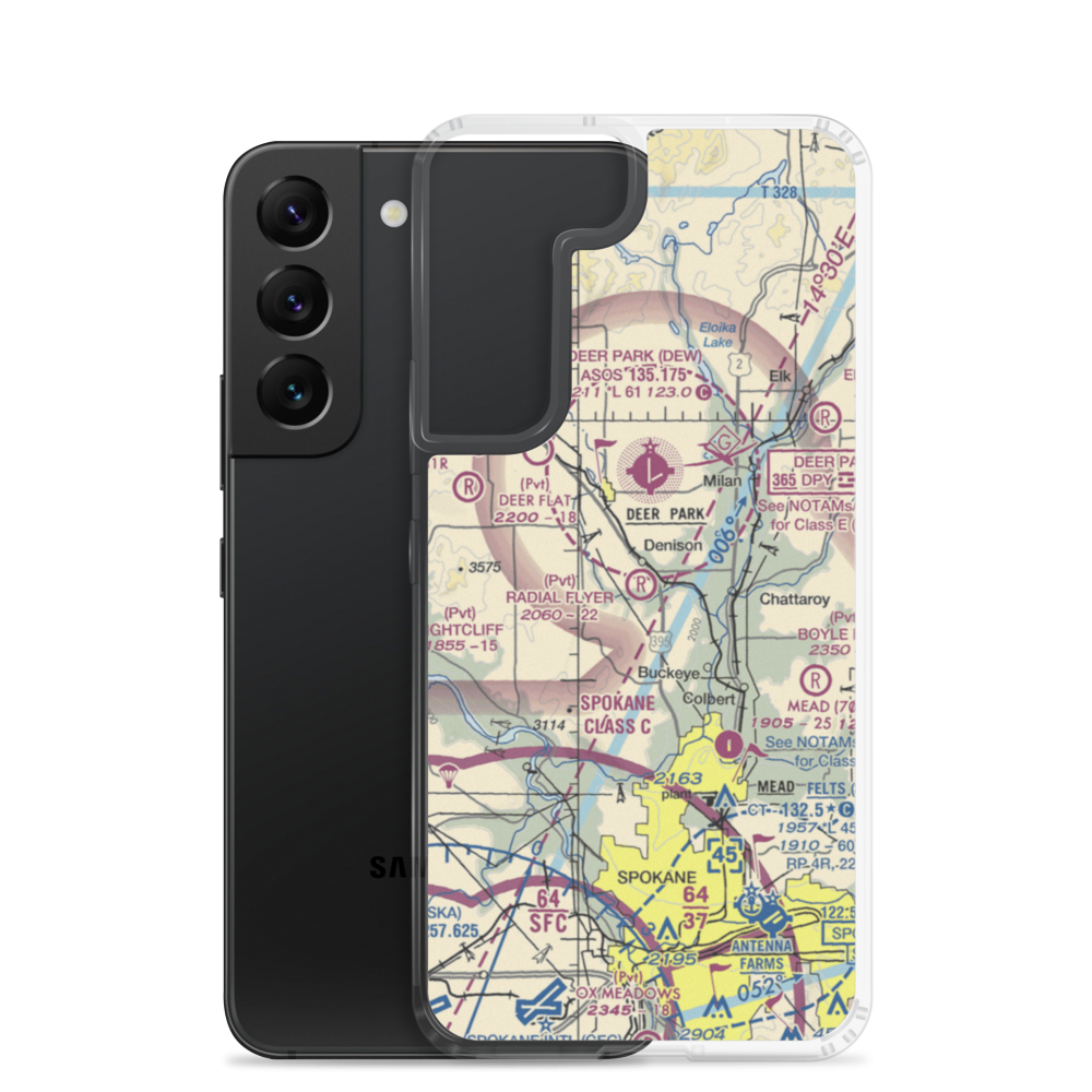 Deer Park / Radial Flyer Airport (WT21) VFR Sectional Samsung Case Samsung Galaxy S22 model shown