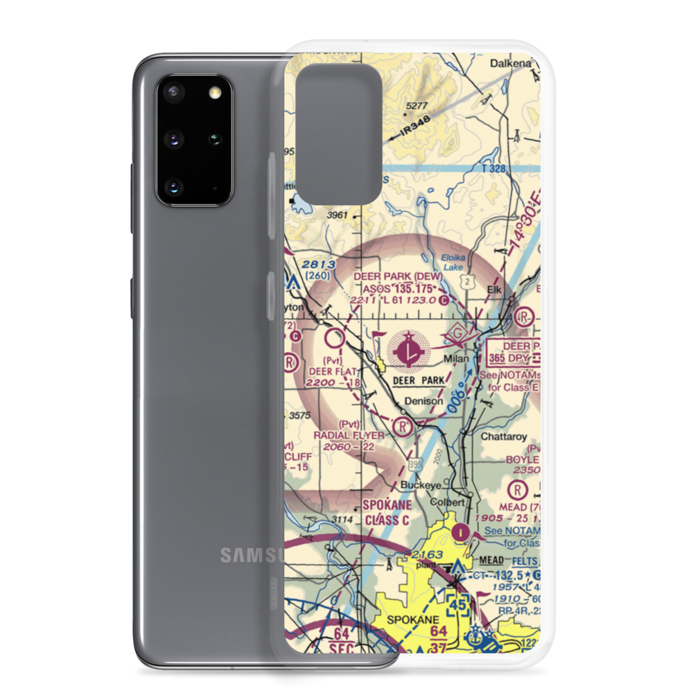 Deer Park Airport (DEW) VFR Sectional Samsung Case Samsung Galaxy S20 Plus model shown