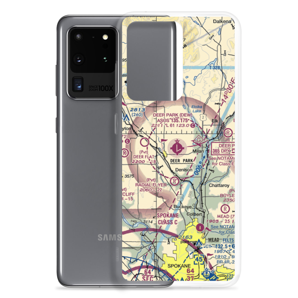 Deer Park Airport (DEW) VFR Sectional Samsung Case Samsung Galaxy S20 Ultra model shown
