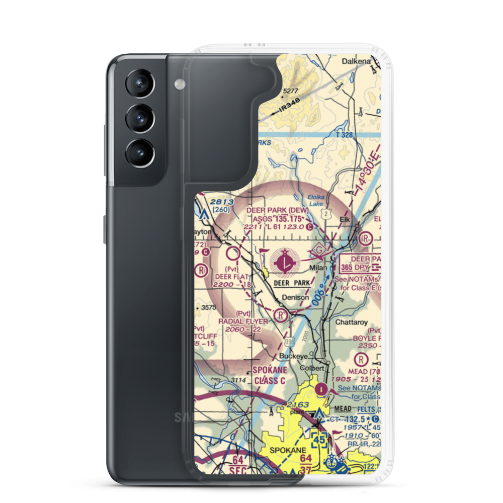 Deer Park Airport (DEW) VFR Sectional Samsung Case Samsung Galaxy S21 model shown