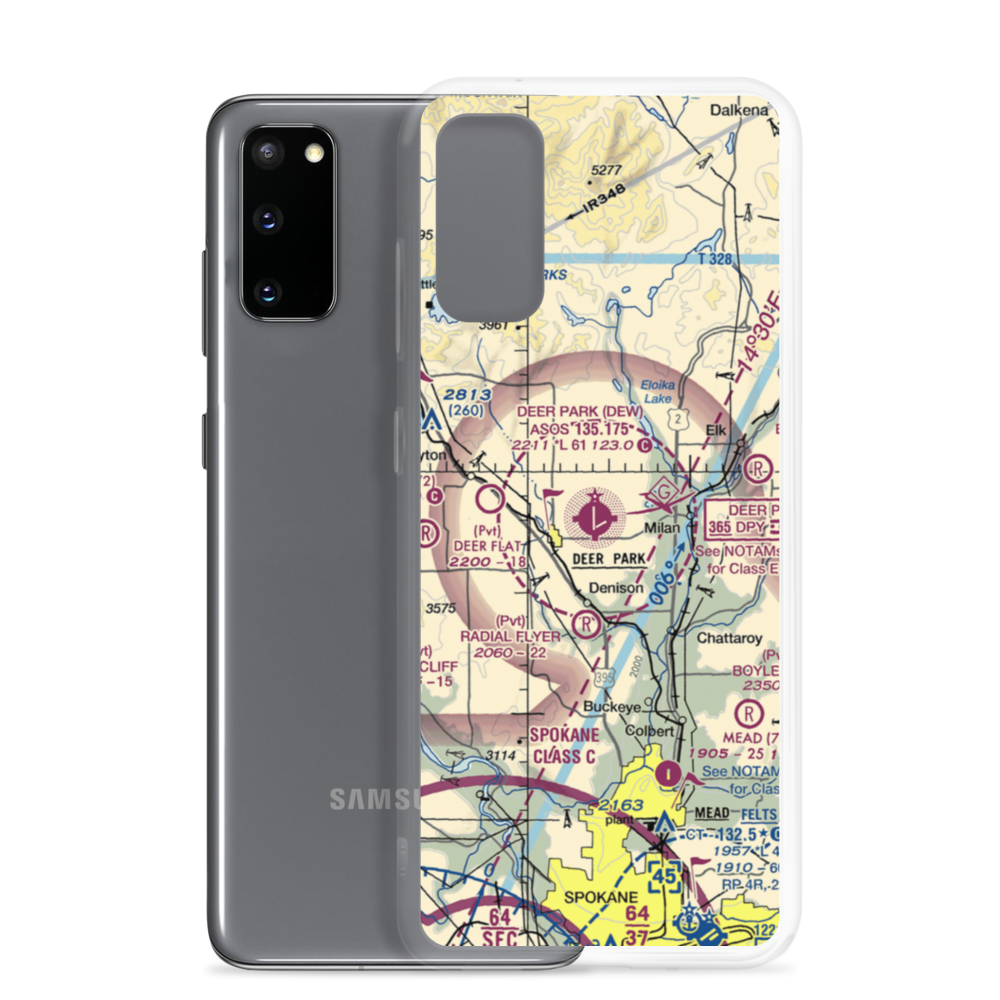 Deer Park Airport (DEW) VFR Sectional Samsung Case Samsung Galaxy S20 model shown