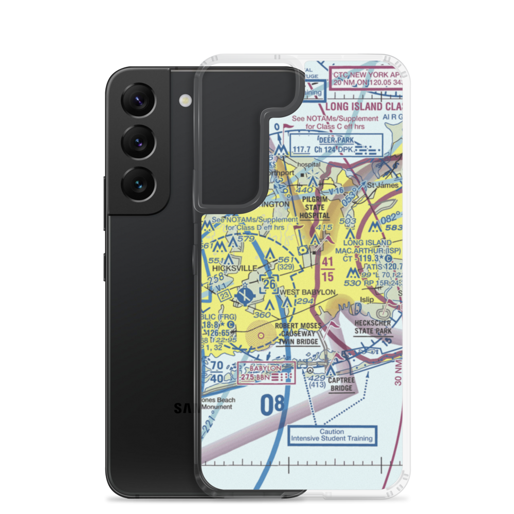 Deer Park Airport (DPK) VFR Sectional Samsung Case Samsung Galaxy S22 model shown