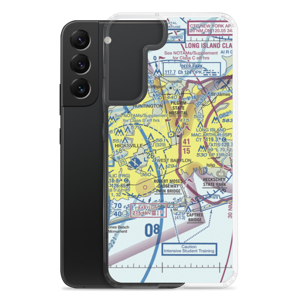 Deer Park Airport (DPK) VFR Sectional Samsung Case Samsung Galaxy S22 Plus model shown