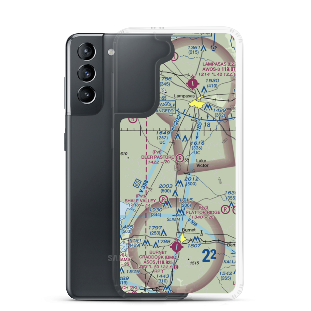 Deer Pasture Airport (69TE) VFR Sectional Samsung Case Samsung Galaxy S21 model shown