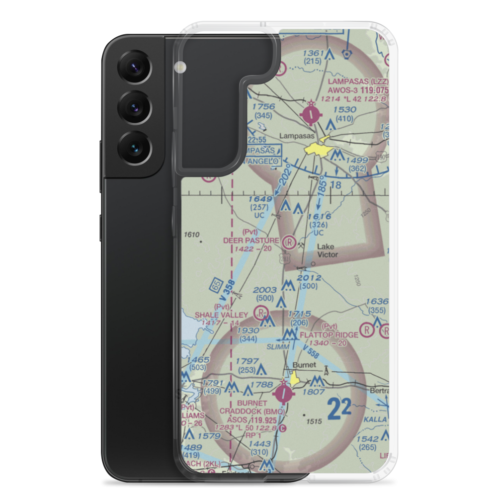 Deer Pasture Airport (69TE) VFR Sectional Samsung Case Samsung Galaxy S22 Plus model shown