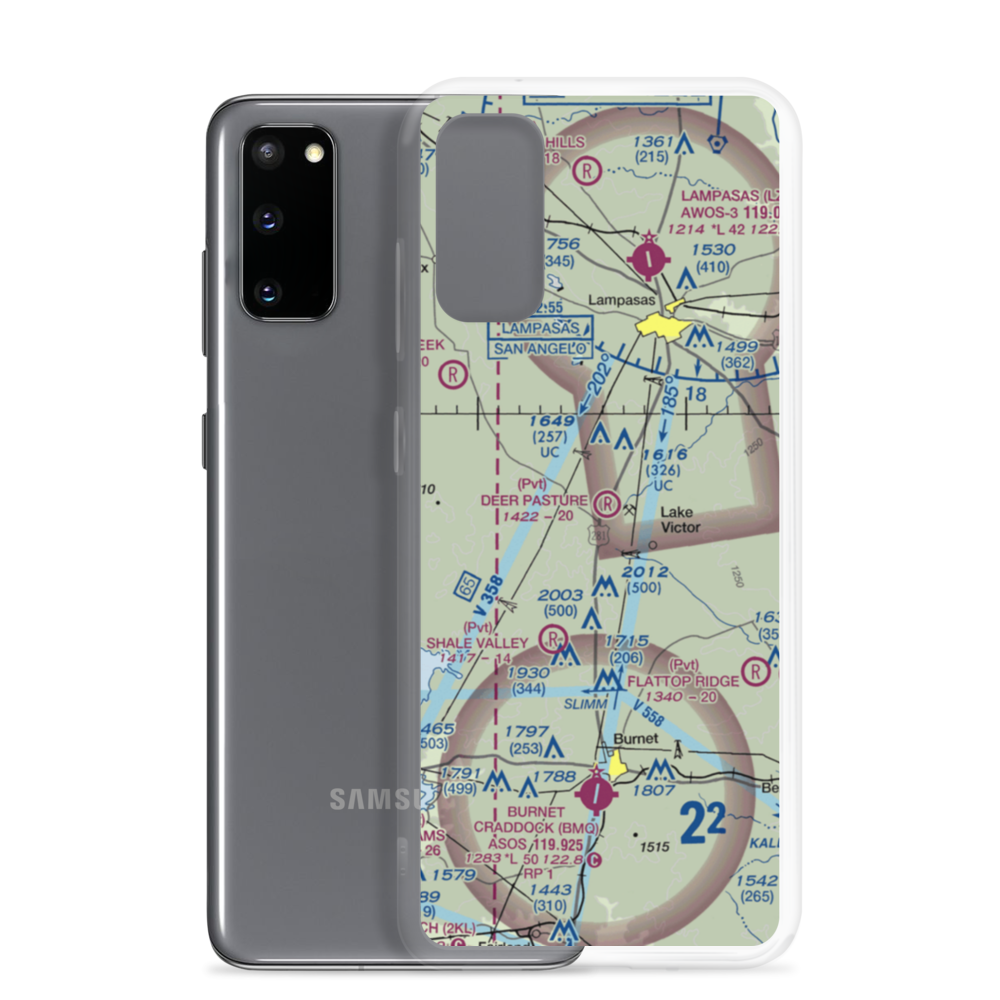 Deer Pasture Airport (69TE) VFR Sectional Samsung Case Samsung Galaxy S20 model shown