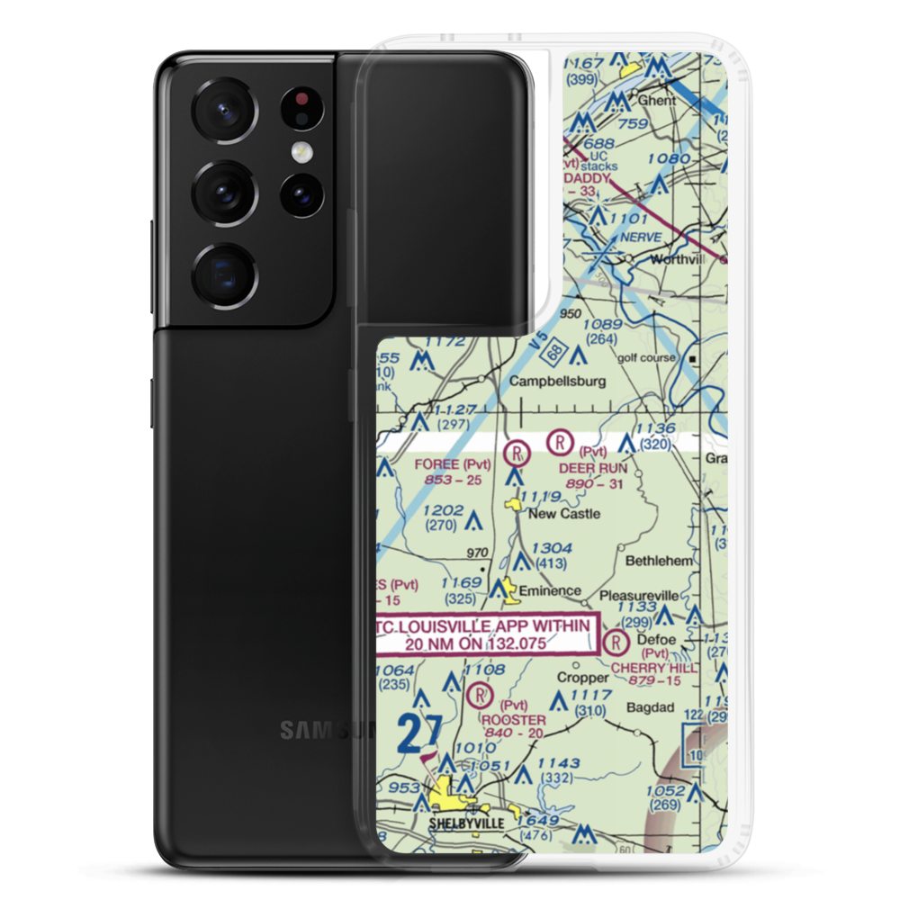 Deer Run Airpark (85KY) VFR Sectional Samsung Case Samsung Galaxy S21 Ultra model shown