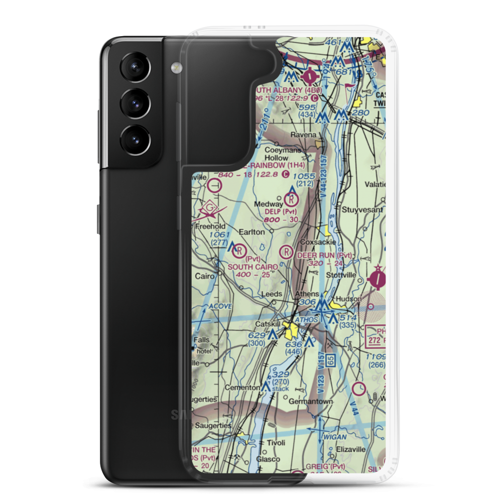 Deer Run Airport (NY74) VFR Sectional Samsung Case Samsung Galaxy S21 Plus model shown