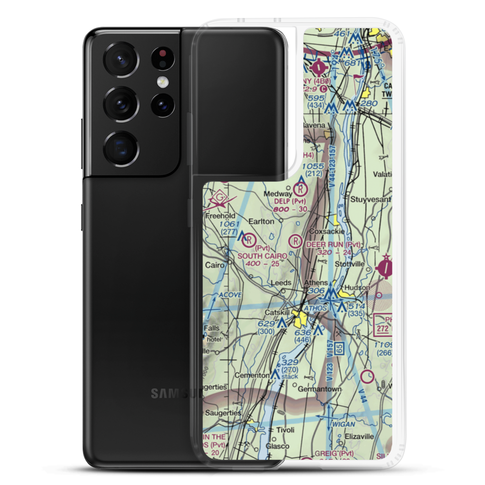 Deer Run Airport (NY74) VFR Sectional Samsung Case Samsung Galaxy S21 Ultra model shown