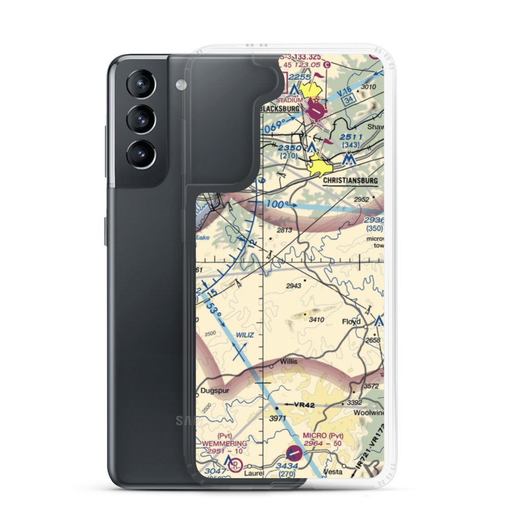 Deer Run Airport (VA06) VFR Sectional Samsung Case Samsung Galaxy S21 model shown