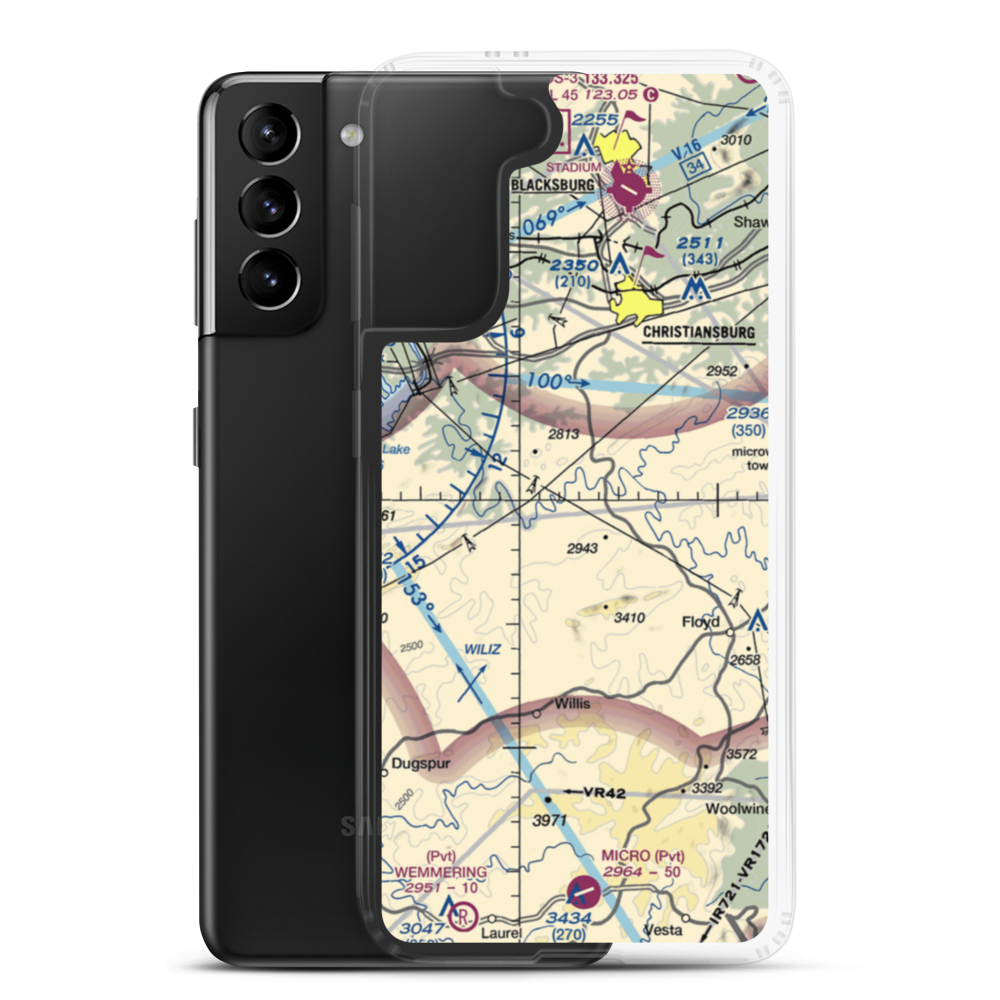 Deer Run Airport (VA06) VFR Sectional Samsung Case Samsung Galaxy S21 Plus model shown