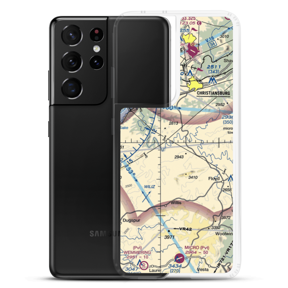 Deer Run Airport (VA06) VFR Sectional Samsung Case Samsung Galaxy S21 Ultra model shown