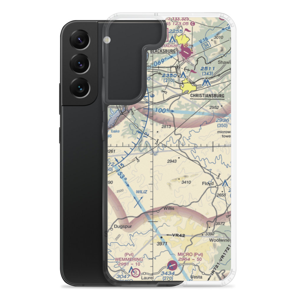Deer Run Airport (VA06) VFR Sectional Samsung Case Samsung Galaxy S22 Plus model shown
