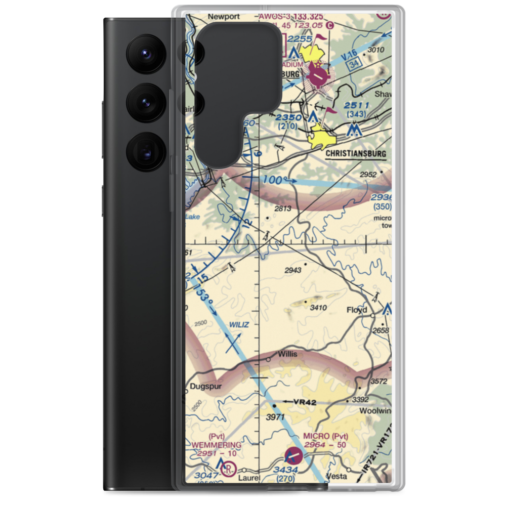Deer Run Airport (VA06) VFR Sectional Samsung Case Samsung Galaxy S22 Ultra model shown