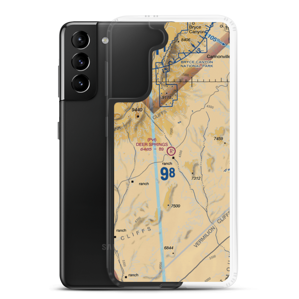 Deer Springs Ranch Airport (UT30) VFR Sectional Samsung Case Samsung Galaxy S21 Plus model shown